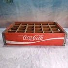 Vintage Wooden Coca-Cola Crate Carrier Red & White 24 Bottle Enjoy Coca Cola