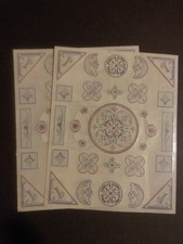 Creative Memories  Block Stickers  4" x 5"  Blue Designs  Lot of Two