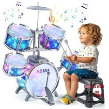 Upgraded Kids Drum Set for Toddlers 1-3, Kids Jazz Drum Ages 3-5, Star Light