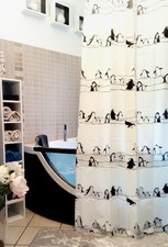 Penguin Multicolor Shower Curtain 180X200Cm Eco-Friendly Design For Kids