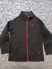 Spyder Boys Softshell Jacket Black Red S 7/8 Full Zip Mid-Length