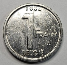 1994 Belgium 1 One Franc - Dutch Text - Belgian - World Coin - Europe 