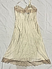 Corhan Ivory Lace Satin Embroidery VINTAGE Full Slip Size 32