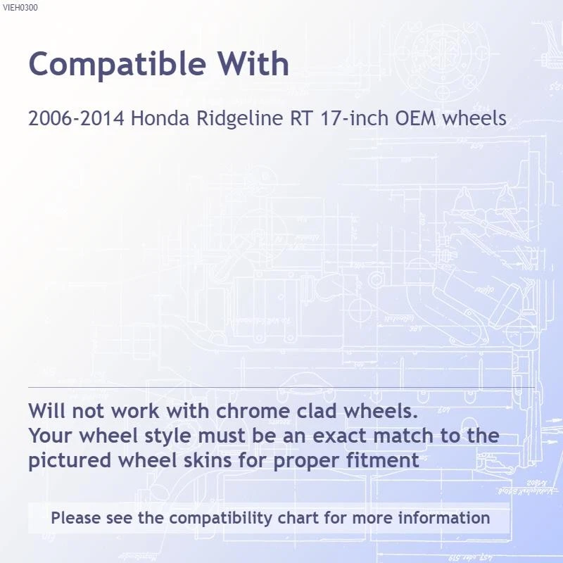 4 cubiertas de rueda cromadas de 17" cubiertas de llanta tapacubos para Honda RIDGELINE PILOT 2006-2015 Foto 3 de 4