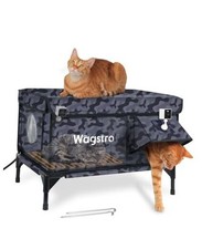 Heated Cat House for Outside with Smart Pet 25.6"x16.5"x18.5" Camo Black
