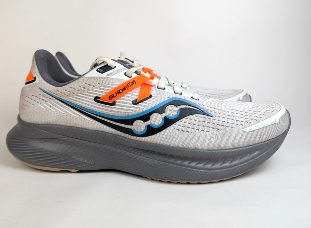 SAOLA Scarpe da corsa Saucony Guide 16 uomo 9 5 bianco arancione ghiaia atletica