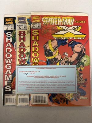 Spider-Man and X-Factor: Shadowgames #1 2 3 Marvel 1994 Signed Pat Broderick NM-