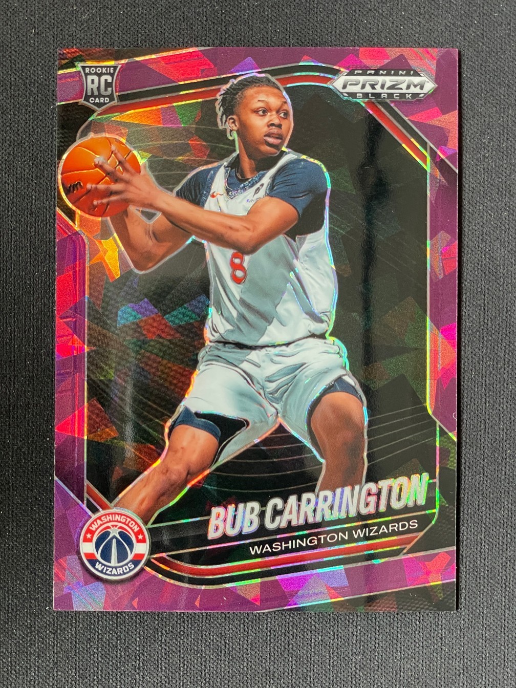 Bub Carrington 2024-25 Panini Prizm Black Purple Ice Prizm 021/149 RC #92