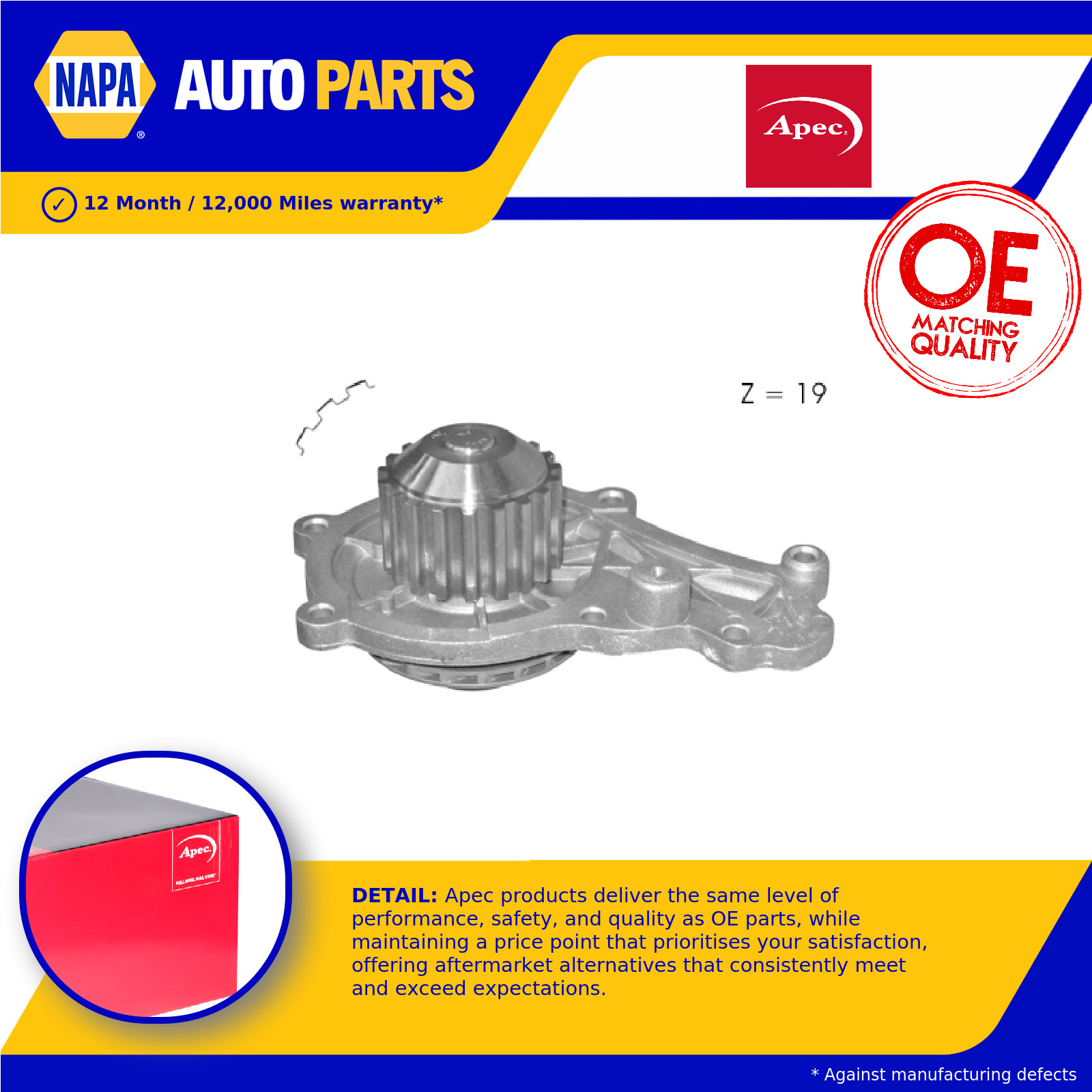 Water Pump fits CITROEN DISPATCH VF7 1.6D 2007 on Coolant 1147585 1201G1 1201G9