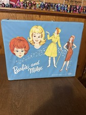 FAIR WORN Vintage 1964 Barbie Midge Large Pocket Double Doll Carrying Case