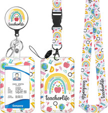 Teacher Lanyards for ID Badges Holder Retractable Badge Reel Teacher Gifts