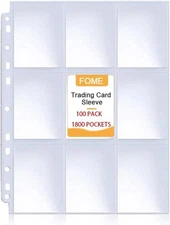 1800 Pocket Trading Card Album Binder Protector Page Sleeves 100 Sheets Baseball