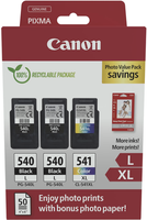 Canon 5224B015 Canon Pg-540Lx2/Cl-541Xl Schwarz, Color DruckköPfe + Fotopapier,