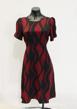 FOREVER 21 Women's Short Sleeve Abstract Tie-Waist Dress AP2 Red/Black Size: XL