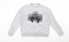 Womens UK XS Regular Disney Grey Pullover Sweatshirt