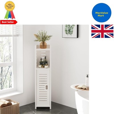 Eleganter 4-stufiger schmaler weißer Badezimmerschrank - platzsparende Aufbewahrungslösung