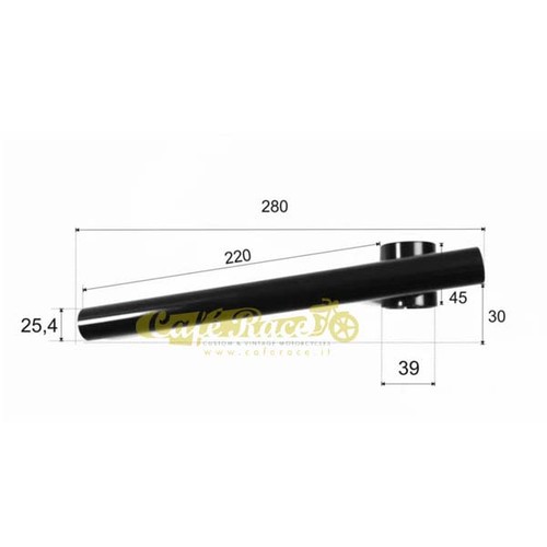 Semi-handlebars Ø 25mm Cafe Racer chrome for 39mm cafe racer stems vintage - Picture 2 of 2