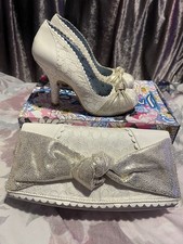 Irregular Choice Euro 40 Cream Glitter “Smartie Pants “ Stiletto With Box & Bag