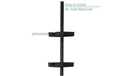 4 Tier Tension Corner Shower Organizer Caddy in Matte Black