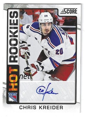 Chris Kreider 2012-13 Panini Score Hot Rookies Signatures New York Rangers