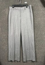 Talbots Dress Pants Womens Size 12 Gray Heritage Straight Wool Blend High Rise