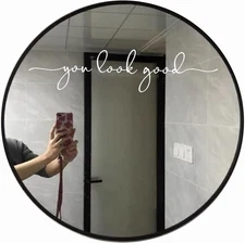 “You Look Good” Mirror Decal – White Vinyl Wall Sticker for Bathroom, 