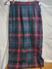 Vintage All Week Long Wool Plaid Maxi Skirt Wrap Size 12
