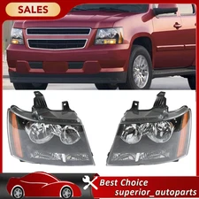 For 2007-2014 Chevy Suburban Tahoe Avalanche Lamps L+R Pair Headlights Assembly 