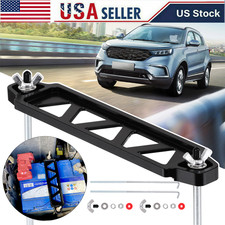 Black Aluminum Car Battery Hold Down Bracket Kit With 10 J-hooks Bolts Us Stock