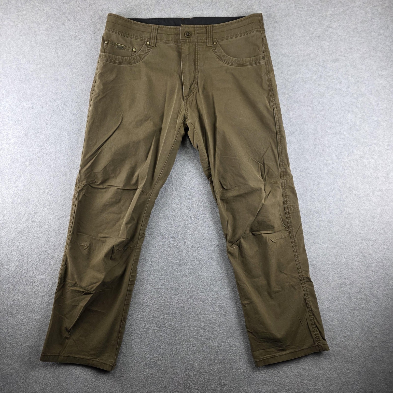 Kuhl Revolvr Pants Mens 35x30 Brown Canvas Stretch Hiking Travel Outdoor