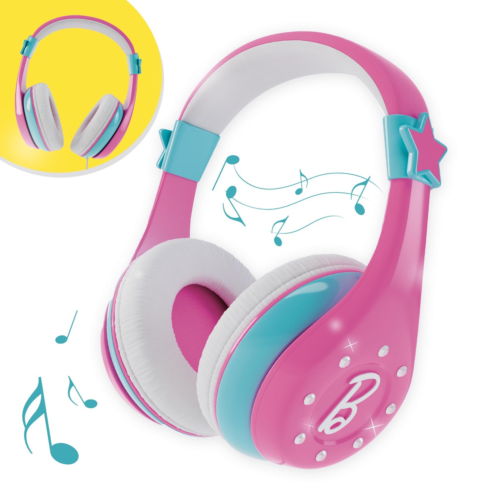 Casque Bluetooth Barbie Lisciani audio rose sans fil enfant