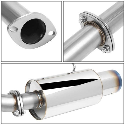 For 07-08 Tiburon 2.7L V6 Dual 4" Muffler Burnt Tip SS Racing Catback Exhaust - Bild 4 von 7