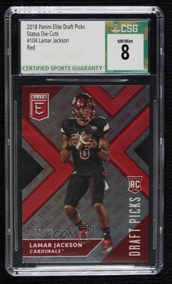 2018 Elite Draft Picks Status Red Die-Cut 35/49 Lamar Jackson #104 Rookie RC v9t