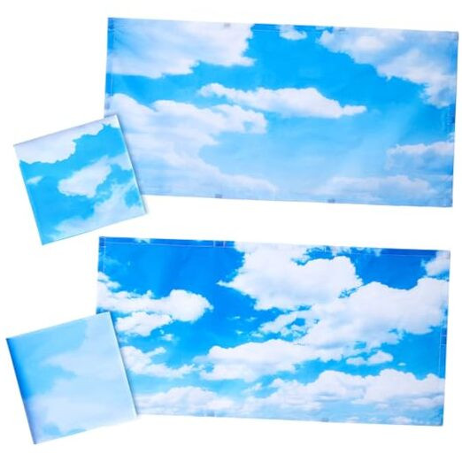 2 Pcs Fluorescent Light Covers for Ceiling Lights Fluorescent Light Cloud-image