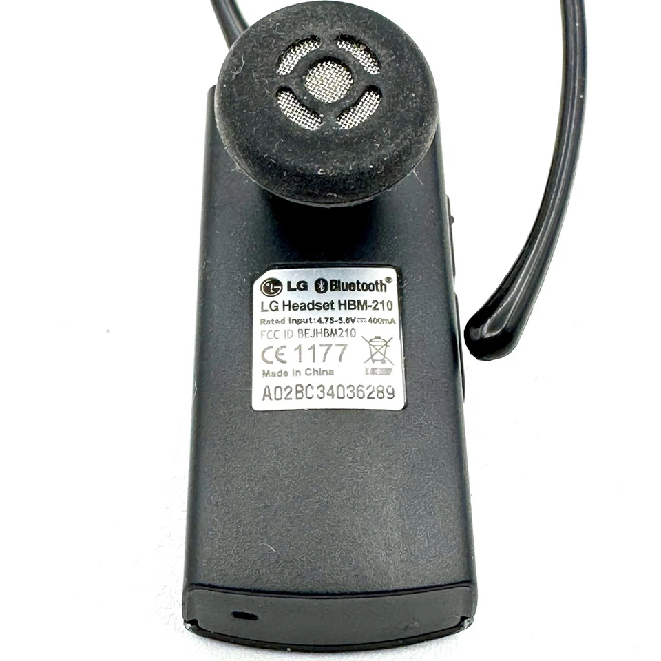 LG Bluetooth Headset HBM-210 Black Universal Wireless Ear Piece With Charger - Image 4 of 4