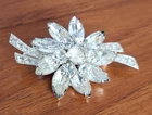 Vintage Eisenberg Ice Rhinestone Brooch Pin Silver Tone