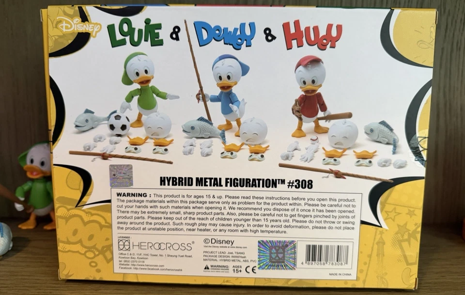 Figura de metal híbrida Huey Dewey Louie Disney Ducktales Herocross Barks Scrooge Foto 4 de 4