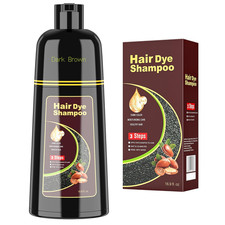Dark Brown Hair Dye Shampoo for Woman Man, Argan Hair Color Shampoo 3 in 1, Se