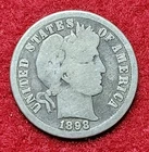 1898 O Silver Barber 10c Dime Good