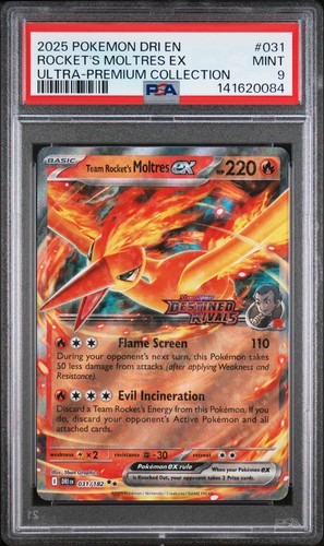 Team Rocket's Moltres EX 031/182 Ultra-Premium Collection Pokemon PSA 9