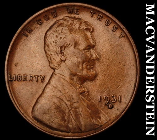 1931-D Lincoln Wheat Cent- Extra Fine Semi Key Better Date No Reserve #i8906