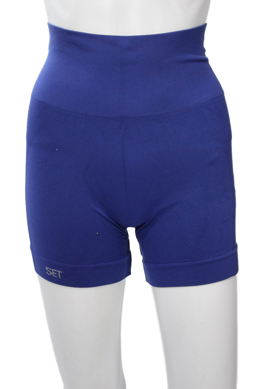 Set Active Womens Set Blue Polyester Solid Shorts… - image 4