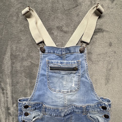 Justice Girls Overalls Short Bib Style Size 14 Jeans Blue Cotton - Picture 3 of 9