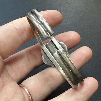Bracelet Ancien En Argent Massif 925 - Style Jonc Créateur Art Nouveau/ethnique - Occasion