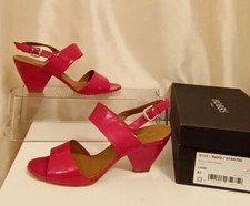 HOBBS UK 7 /EU 41 MILLIE CHERRY RED PATENT LEATHER 2 STRAP SANDALS COST £139