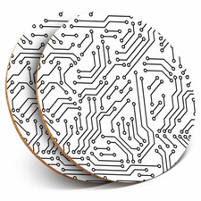 2 x Coasters - Electrical Circuit Board Tech Geek Home Gift #24060