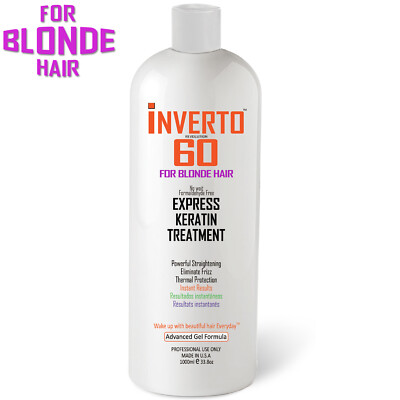 INVERTO 60 for BLONDES Brazilian Keratin Hair Treatment 1000ml paraben-free