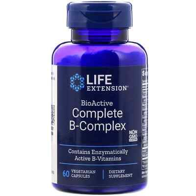 Life Extension, BioActive Complete B-Komplex, 60 pflanzliche Kapseln USA Original 