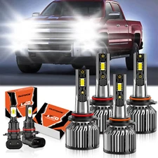 Front LED Headlight Bulb+Fog Light For Chevy Silverado 2500 HD Classic 2007-2007