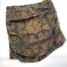 Nicole Miller Collection Baroque Print Silk Blend Strapless Chiffon Blouse 10